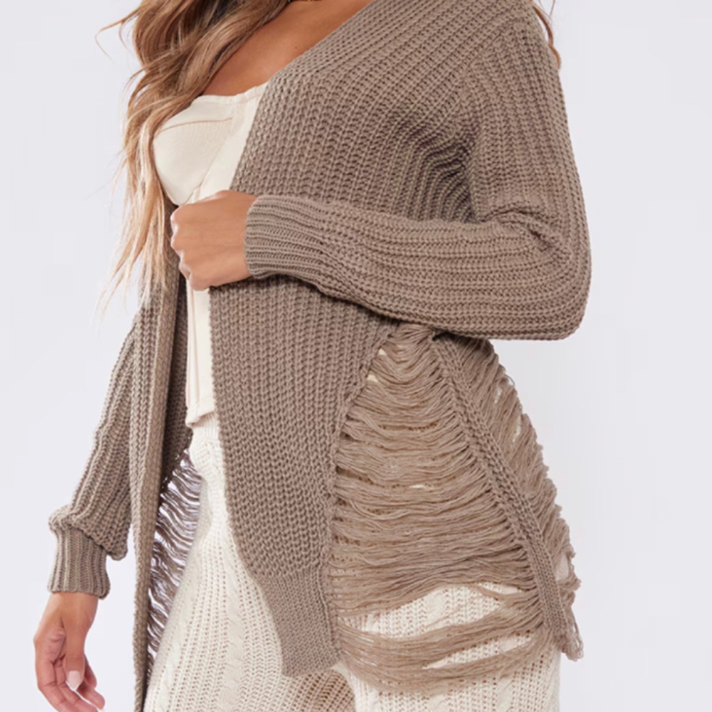 Distressed cardigan